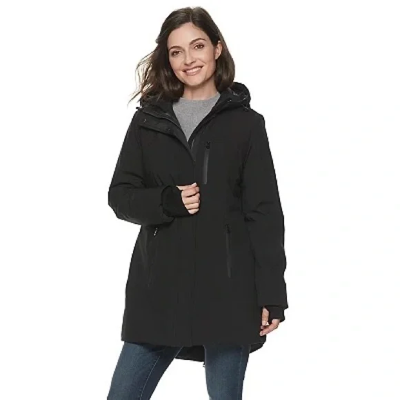 Sebby Jackets Coats Sebby Collection Womens Black Size Large Hooded Heavyweight Jacket Coat Nwt Poshmark